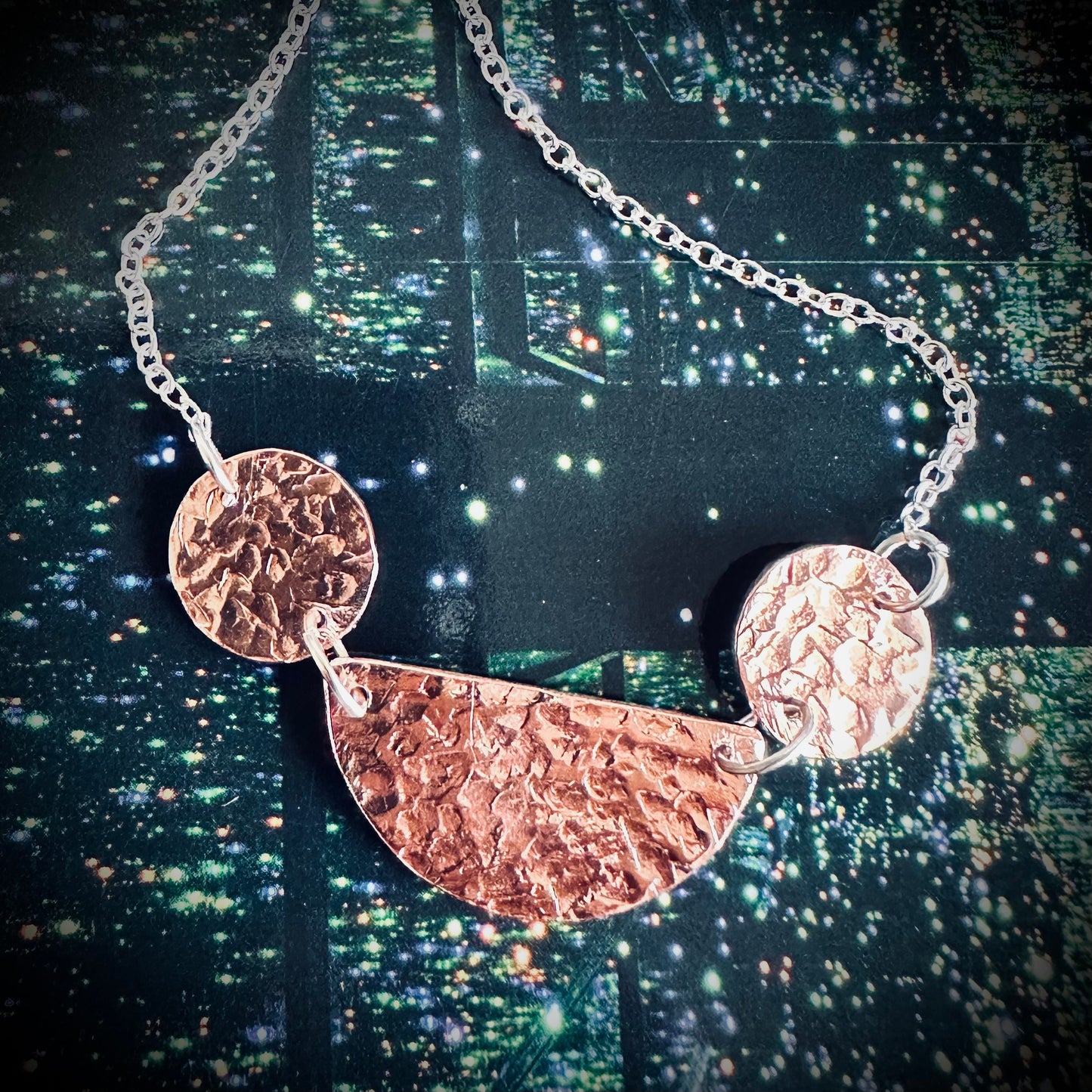 Trio of Handmade Copper Pendants- CIRCLES (Shiny)