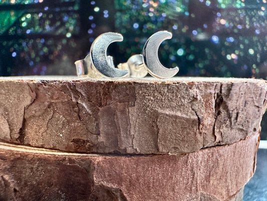 Sterling Silver Studs - moons