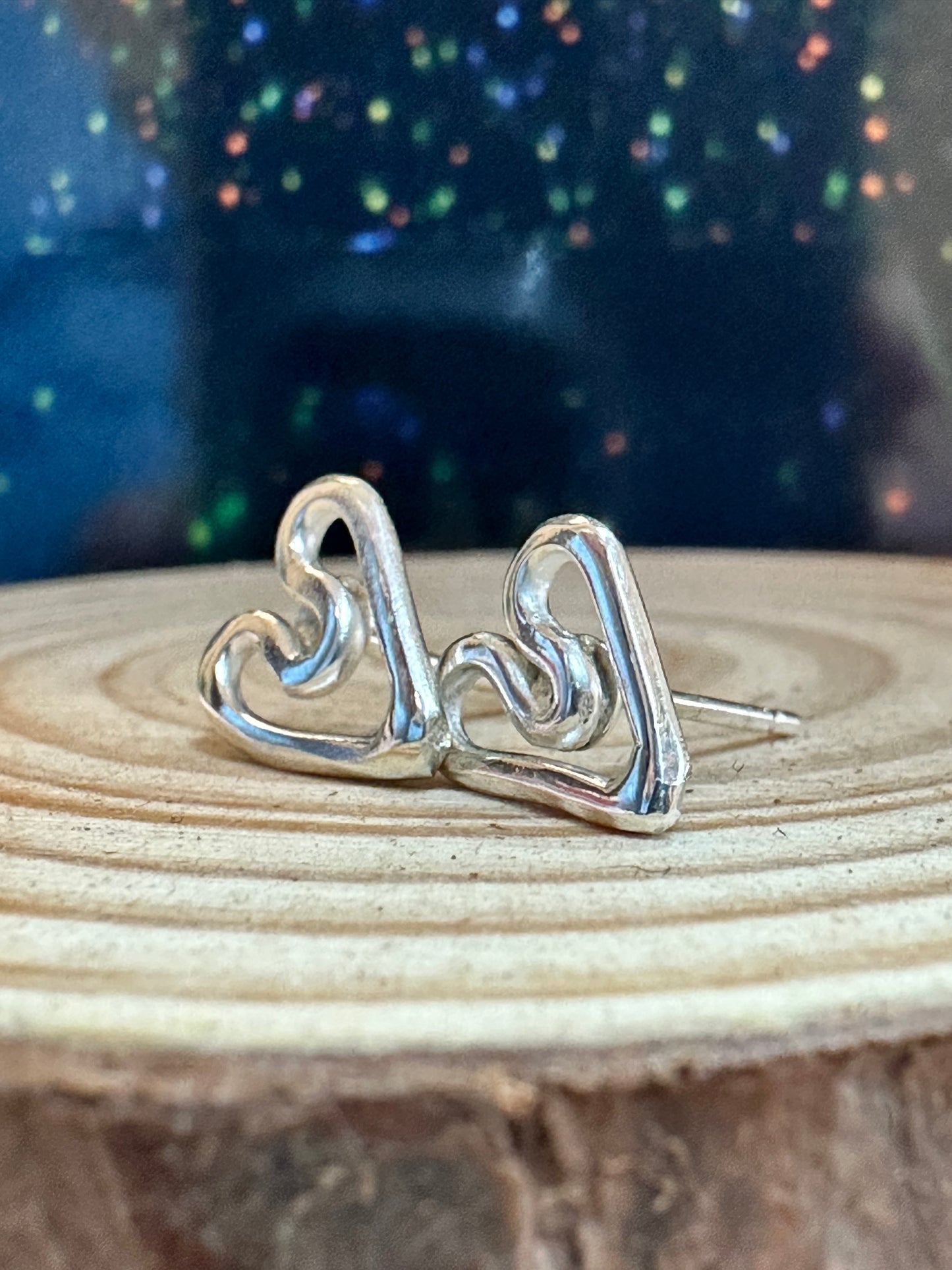 Sterling Silver Open Heart Earrings