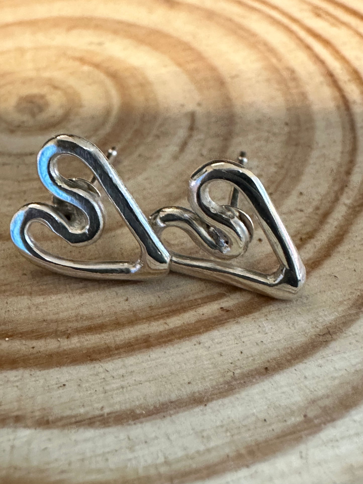 Sterling Silver Open Heart Earrings