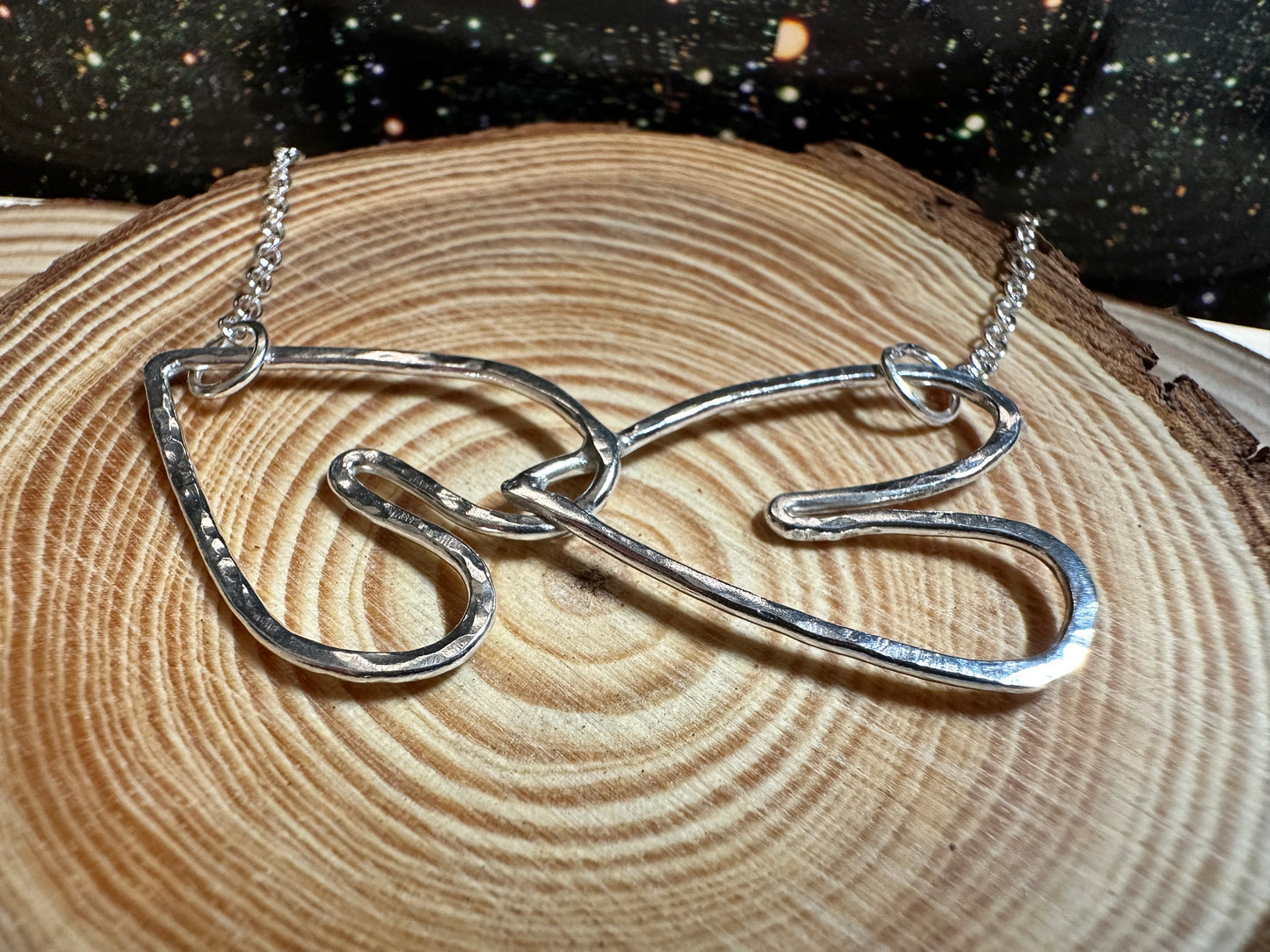 Handmade silver necklace - LOVE